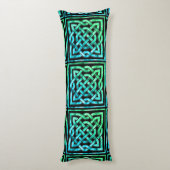 ケルト結び目模様 – スクエアブルーグリーン抱き枕 ボディピロー (裏面 (縦))