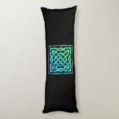ケルト結び目模様 – スクエアブルーグリーン ボディピロー (裏面 (縦))