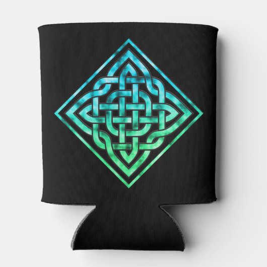 ケルト結び目模様 – ダイヤモンドブルーグリーンクーラーボックス 缶クーラー (裏面)