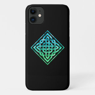 ケルト結び目模様 – ダイヤモンドブルーグリーンiPhone 11ケース iPhone 11 ケース