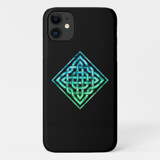 ケルト結び目模様 – ダイヤモンドブルーグリーンiPhone 11ケース Case-Mate iPhoneケース (裏面)
