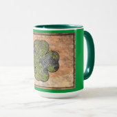 ケルト結び目模様 – フォーリーフクローバー マグカップ (正面右)