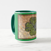 ケルト結び目模様 – フォーリーフクローバー マグカップ (正面左)