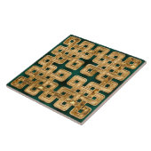 ケルト結び目模様 – マラカイトと金ゴールド タイル (側面)