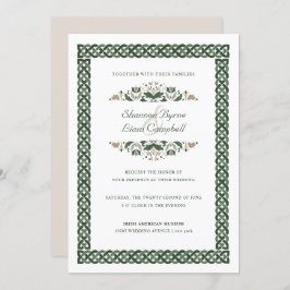 ケルト結び目模様 |モダンフローラアイリッシュ結婚ズ 招待状
