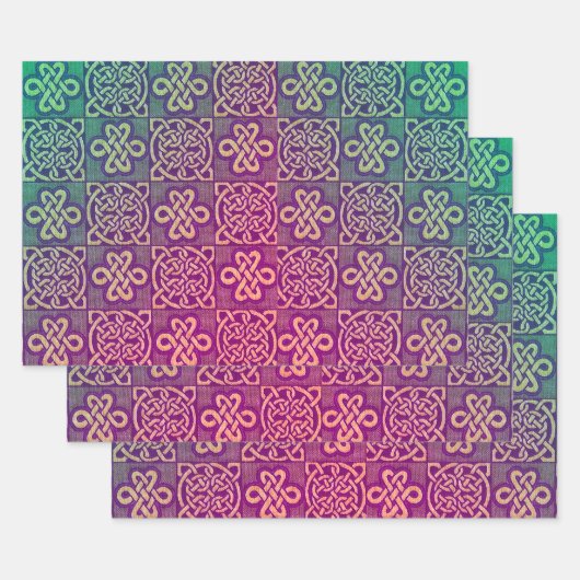 ケルト結び目模様 ラッピングペーパーシート (セット)