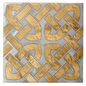 ケルト結び目模様 – 真珠と金ゴールドの母 タイル (正面)