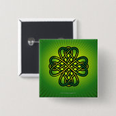 ケルト結び目模様（緑） 缶バッジ (正面&裏面)