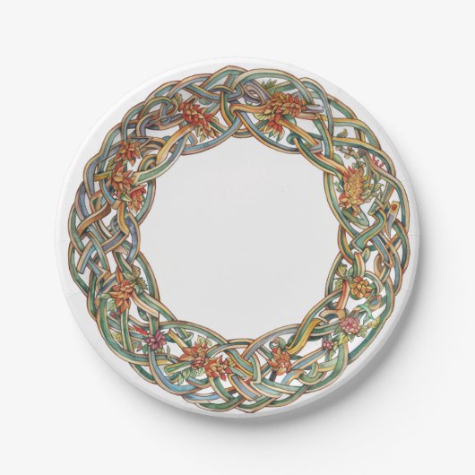 ケルト結び糸細工とサンシンボルリサ ペーパープレート (正面)