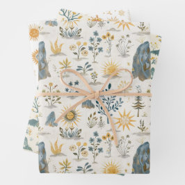 ケルト結び糸細工とサンシンボルリサ ラッピングペーパーシート