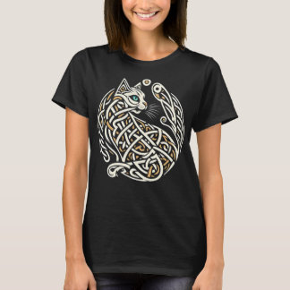 ケルト結び糸細工キャットアート Tシャツ