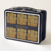 ケルト結び糸細工クロスパーソナライズされた メタルランチボックス (正面)