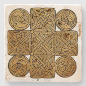 ケルト結び糸細工クロス ストーンコースター (正面)