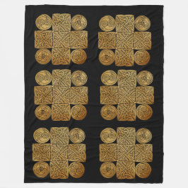 ケルト結び糸細工クロス フリースブランケット