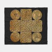 ケルト結び糸細工クロス フリースブランケット (正面(横))