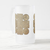 ケルト結び糸細工クロス フロストグラスビールジョッキ (正面左)