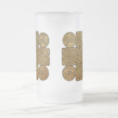 ケルト結び糸細工クロス フロストグラスビールジョッキ (中央)