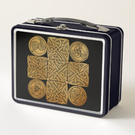 ケルト結び糸細工クロス メタルランチボックス