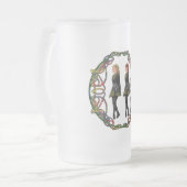 ケルト結び糸細工サラウンドのアイリッシュステップダンサー フロストグラスビールジョッキ (正面左)