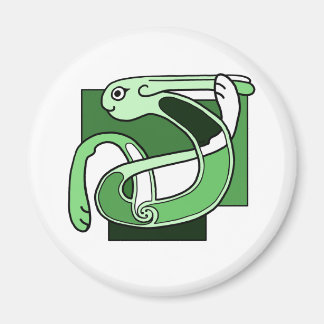 ケルト結び糸細工デザイン – グリーンラビット マグネット