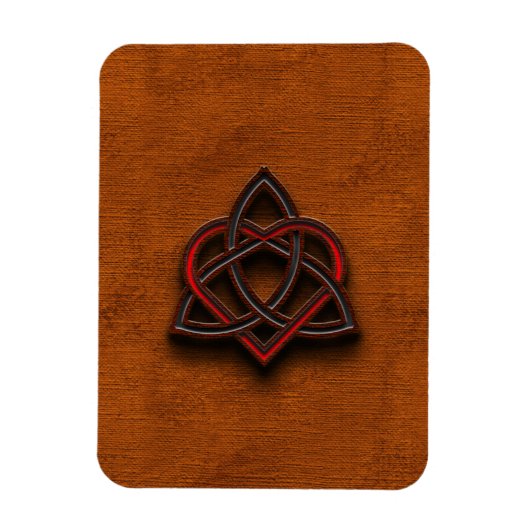 ケルト結び糸細工バレンタインハートキャンバスのテクスチャ1 マグネット (縦)