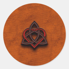 ケルト結び糸細工バレンタインハートキャンバスのテクスチャ1 ラウンドシール