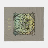 ケルト結び糸細工マンダラパーソナライズされた フリースブランケット (正面(横))