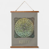 ケルト結び糸細工マンダラパーソナライズされた 吊り下げ型タペストリー (正面)