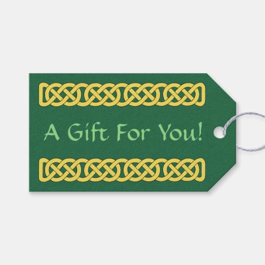 ケルト結び糸細工帯 ギフトタグ (正面(横))
