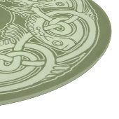 ケルト結び糸細工魚の緑 カッティングボード (角)