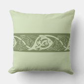 ケルト結び糸細工魚の緑 クッション (正面)
