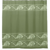 ケルト結び糸細工魚の緑 シャワーカーテン (正面)