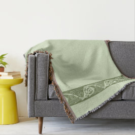 ケルト結び糸細工魚の緑 スローブランケット