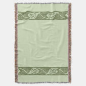 ケルト結び糸細工魚の緑 スローブランケット (正面縦)