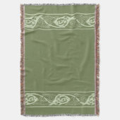 ケルト結び糸細工魚の緑 スローブランケット (正面縦)