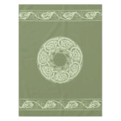 ケルト結び糸細工魚の緑 テーブルクロス (正面)