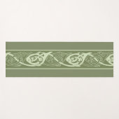 ケルト結び糸細工魚の緑 ヨガマット (正面(横))