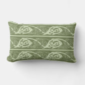ケルト結び糸細工魚の緑 ランバークッション (正面)