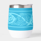 ケルト結び糸細工魚の青 (左面)