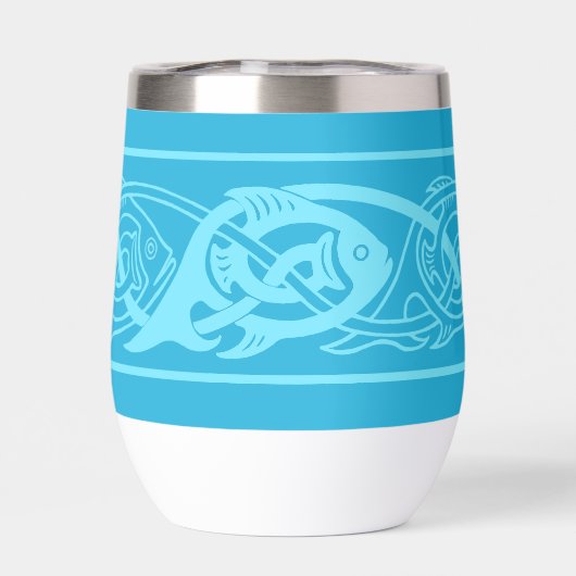 ケルト結び糸細工魚の青 (背面)