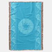 ケルト結び糸細工魚の青 スローブランケット (正面縦)