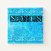 ケルト結び糸細工魚の青 ノートブック (裏面)