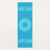 ケルト結び糸細工魚の青 ヨガマット (正面)