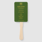 ケルト結婚チックフェイク金ゴールド |緑のセレモニープログラム ハンドファン (正面)