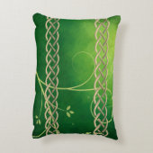 ケルト緑のノット葉と アクセントクッション (裏面(縦))