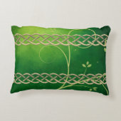 ケルト緑のノット葉と アクセントクッション (裏面)