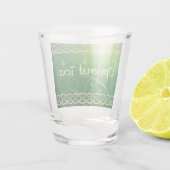 ケルト緑のノット葉と ショットグラス (裏面)