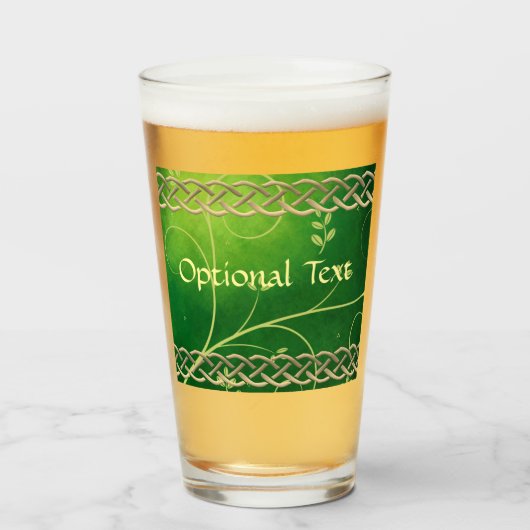 ケルト緑のノット葉と タンブラーグラス (ドリンク正面)