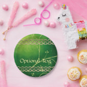 ケルト緑のノット葉と ペーパープレート (パーティー)