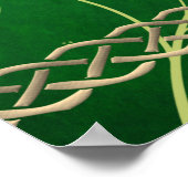 ケルト緑のノット葉と ポスター (角)